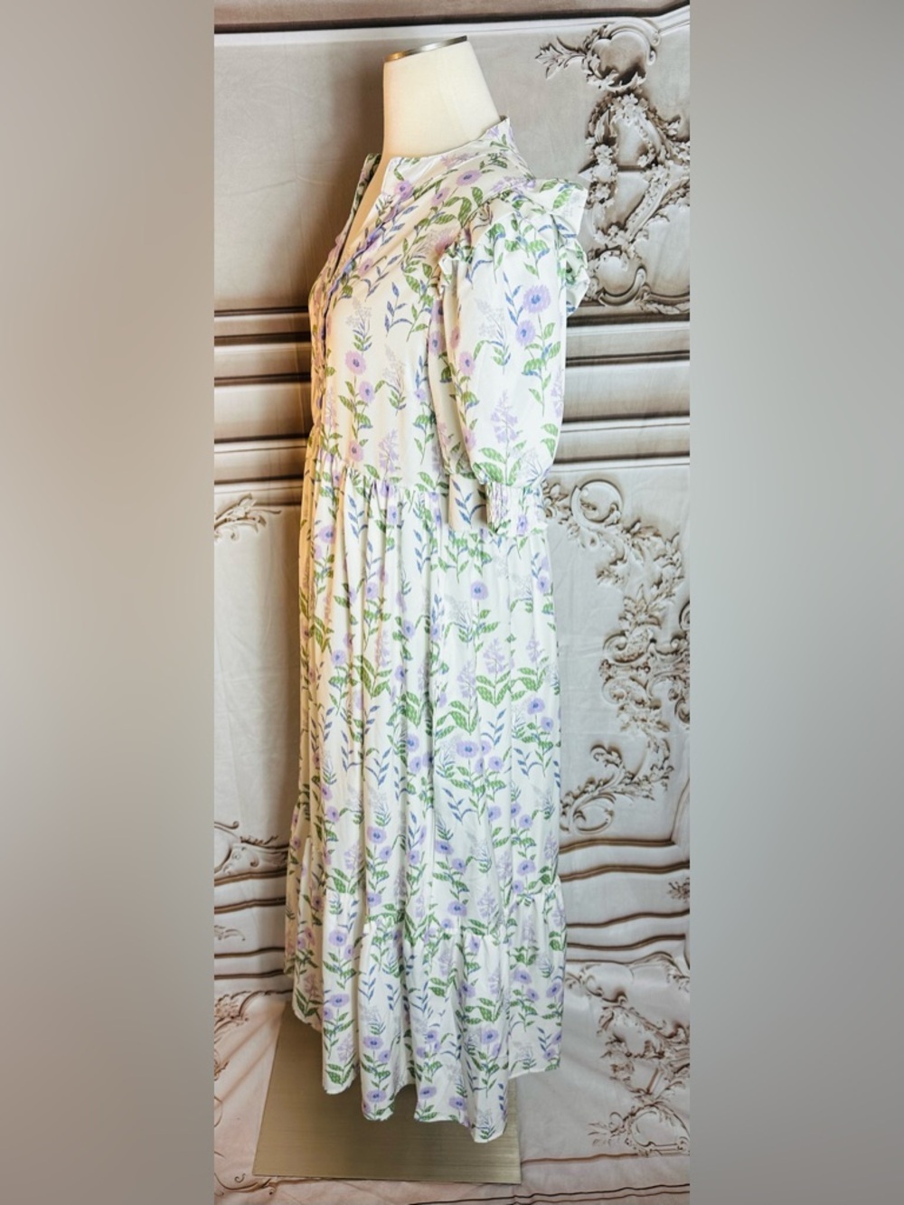 Beeson River White Dress with Lavender Floral Print - Picture 3 of 13
